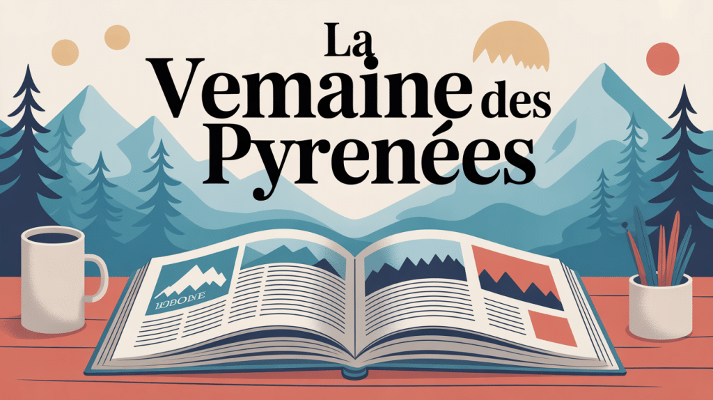 Illustration journal La Semaine des Pyrénées avec montagnes