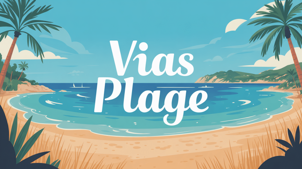 Rivage méditerranéen et spots de glisse