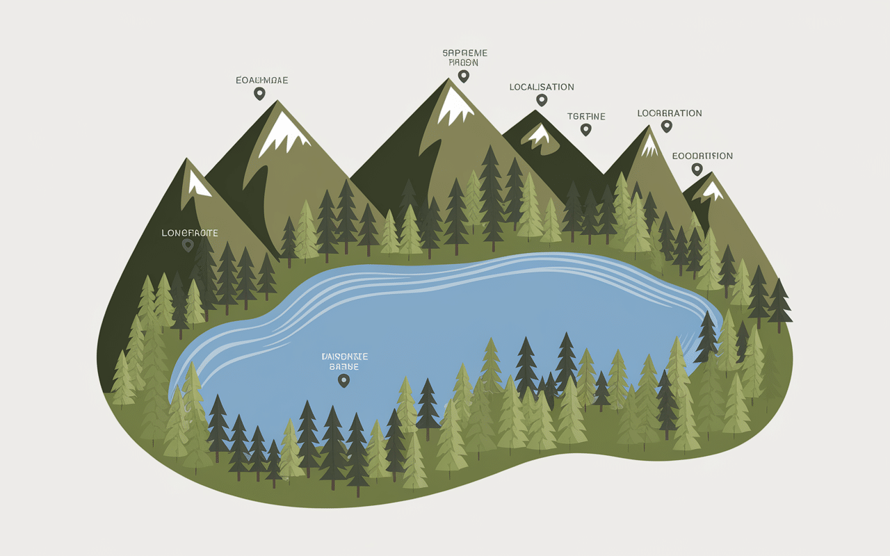 Carte topographique avec coordonnées du lac Gérardmer