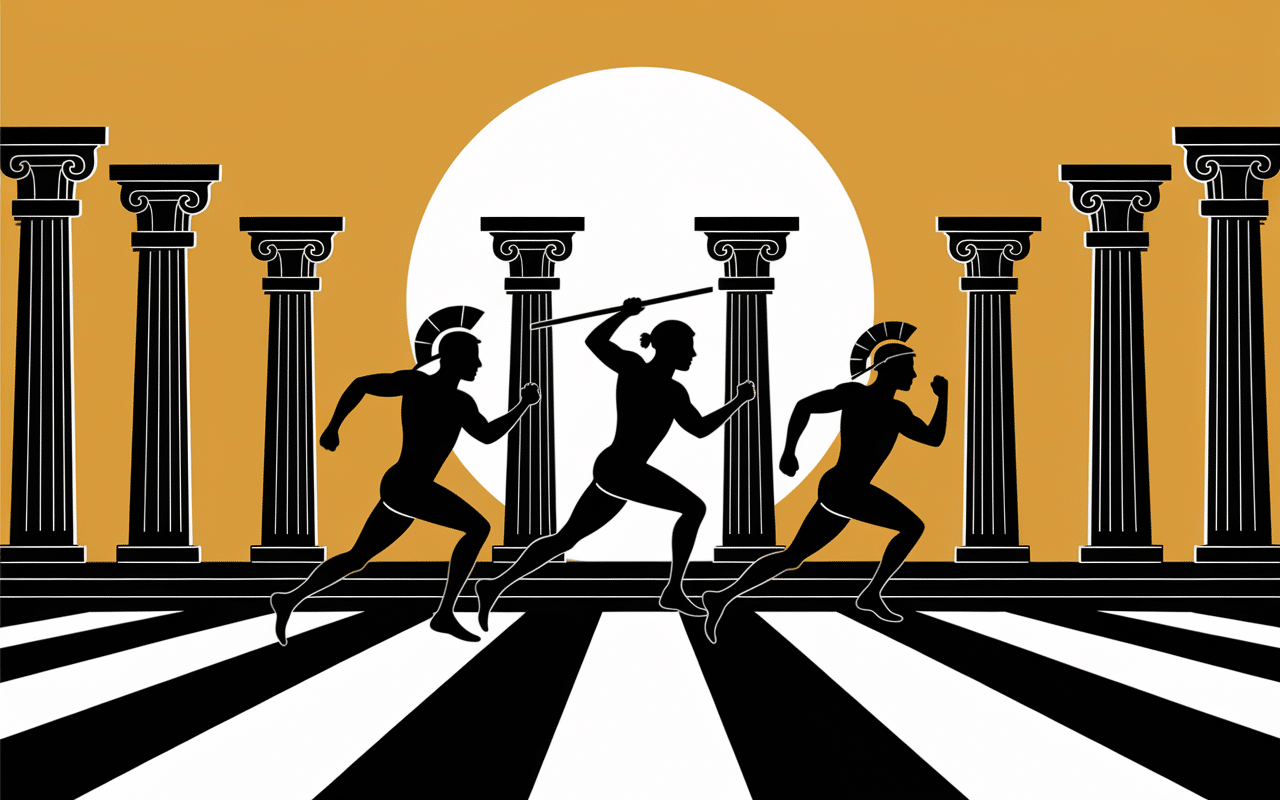 Silhouettes athlétiques grecques historiques