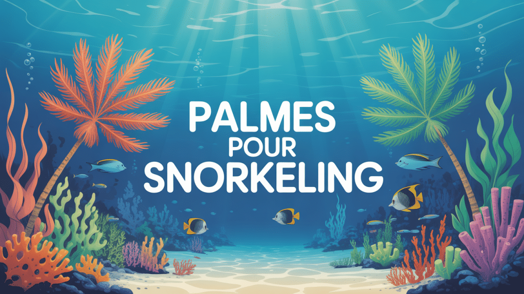 palmes pour snorkeling flottant eau claire coraux poissons