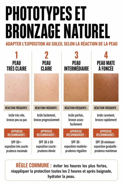 Comment bronzer naturellement : comparaison des phototypes et des précautions à prendre
