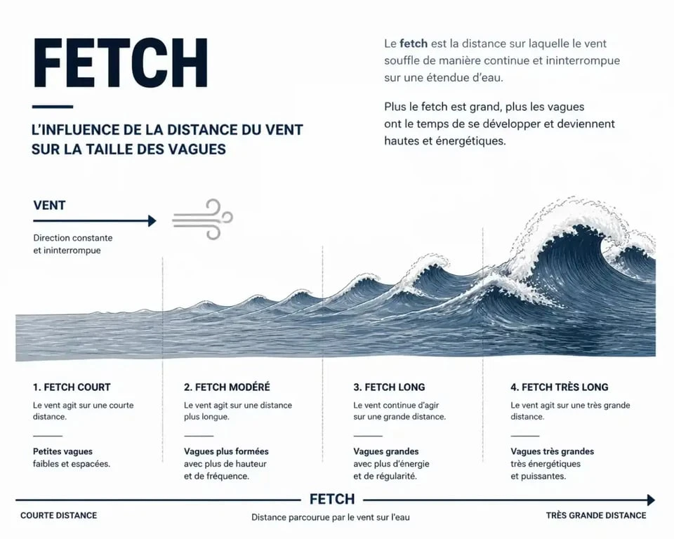Le rôle du fetch dans la formation des vagues