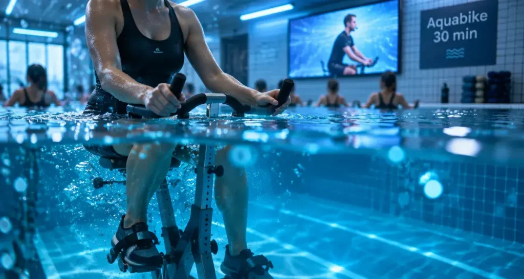 Séance aquabike : 30 à 45 minutes pour stimuler le cardio en douceur